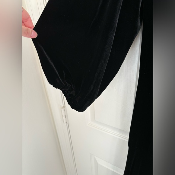 GANNI Silk Velvet Warp Dress in Black - Picture 10 of 16